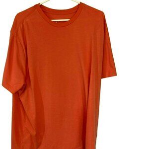 George Men's Short Sleeve Crew Neck Pullover Tee Size 3XL in Coral Orange